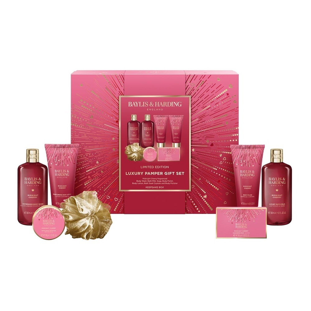 Baylis & Harding Midnight Cherry Luxury Pamper Gift Set